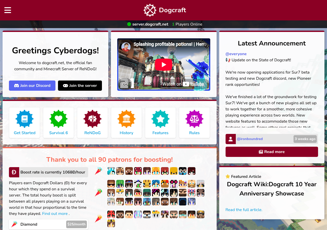 Screenshot of dogcraft.net
