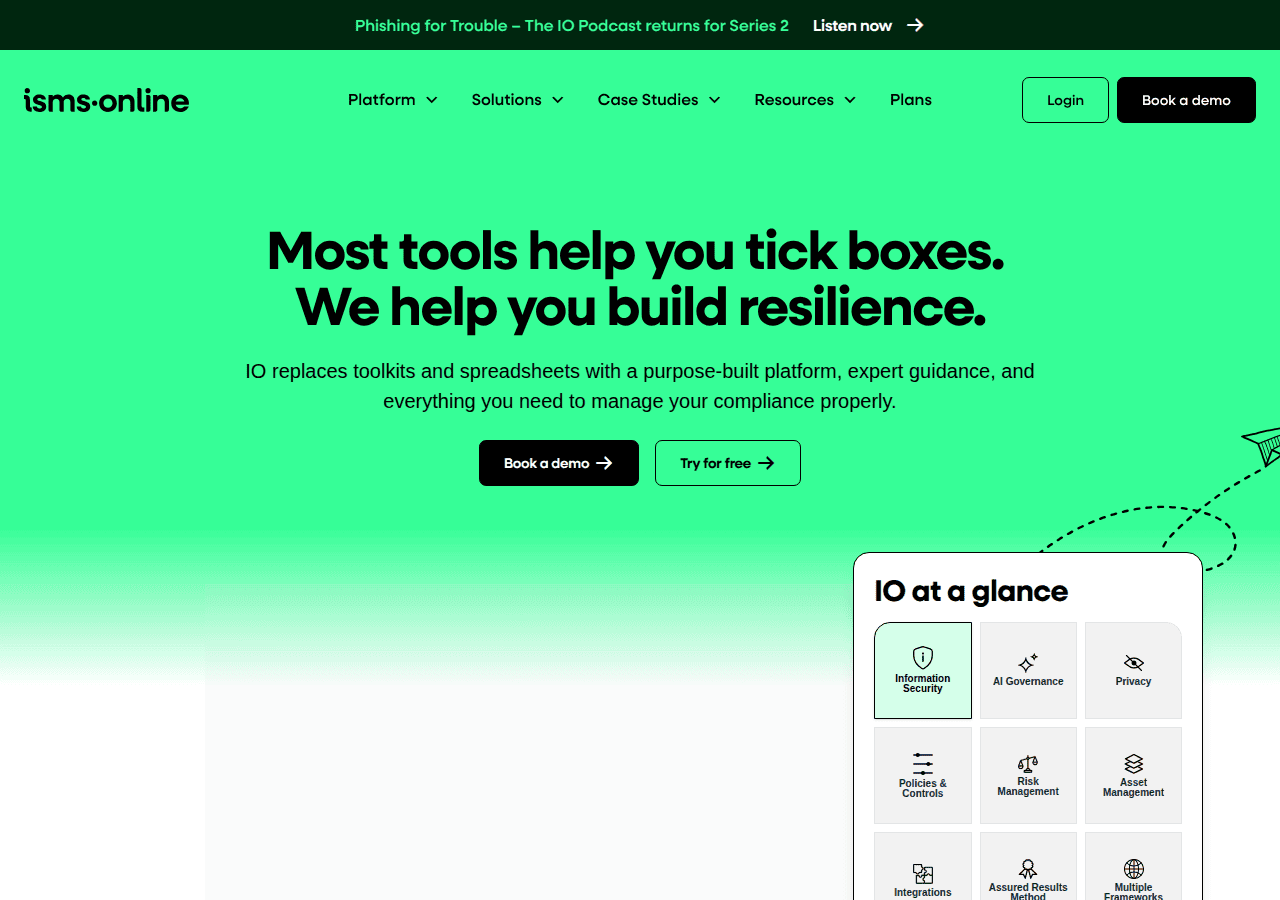 Screenshot of isms.online