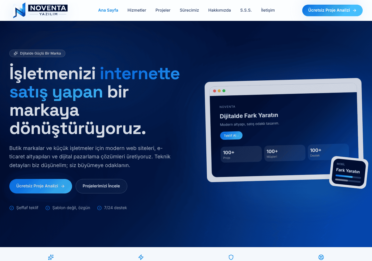 Screenshot of noventayazilim.com.tr
