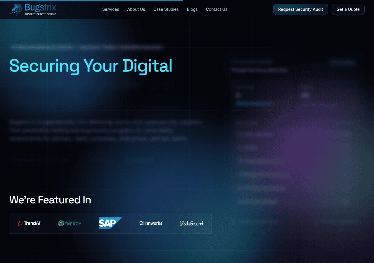 Screenshot of bugstrix.com