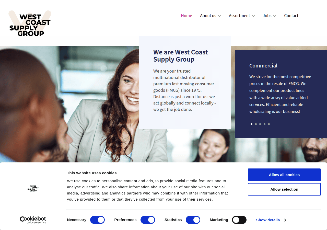 Screenshot of westcoastsupplygroup.com