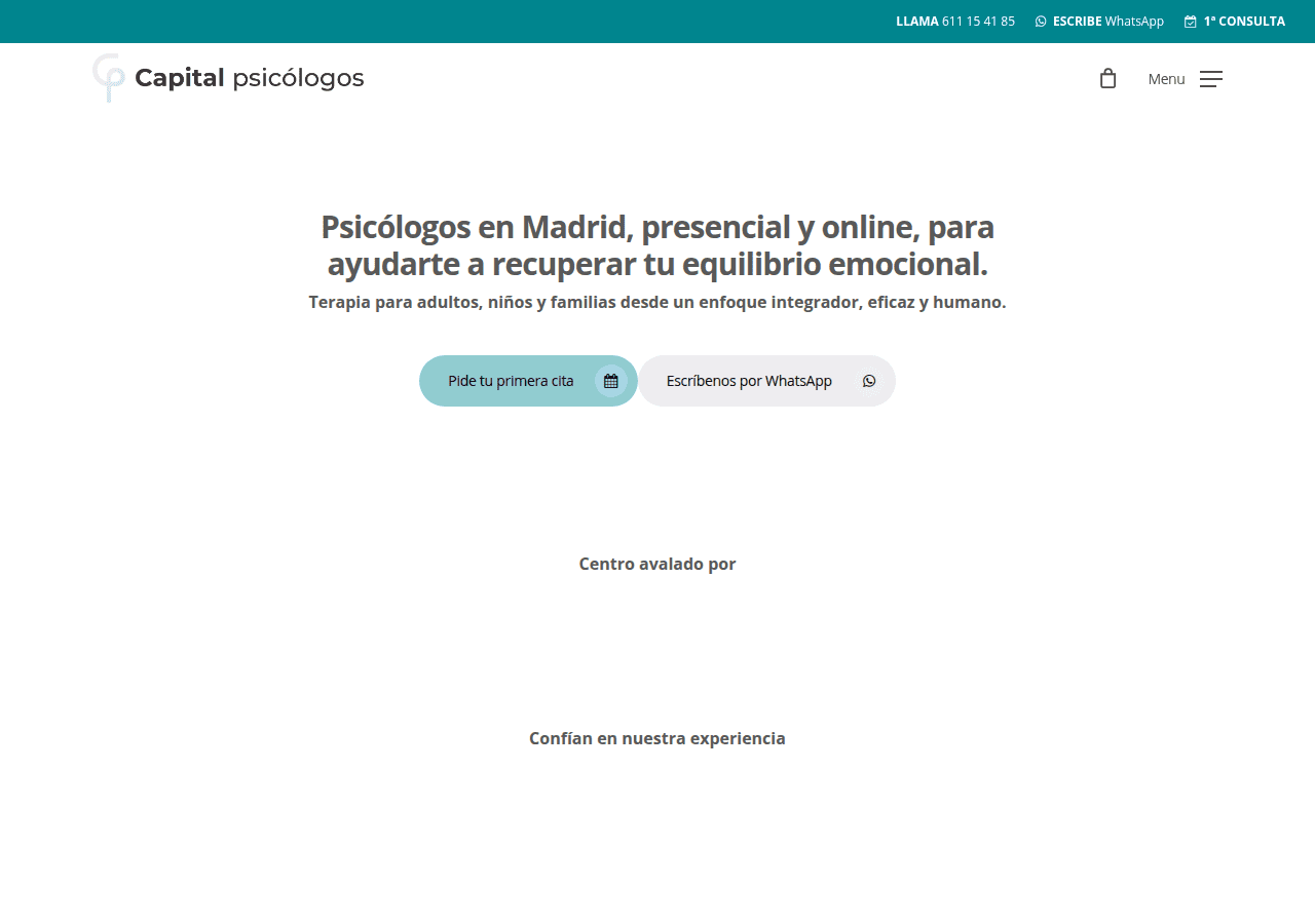 Screenshot of capitalpsicologos.com