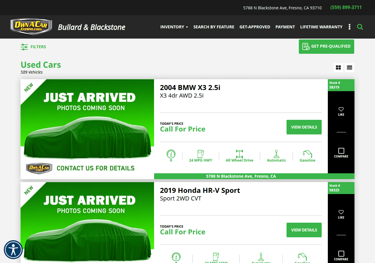 Screenshot of ownacarfresno.com