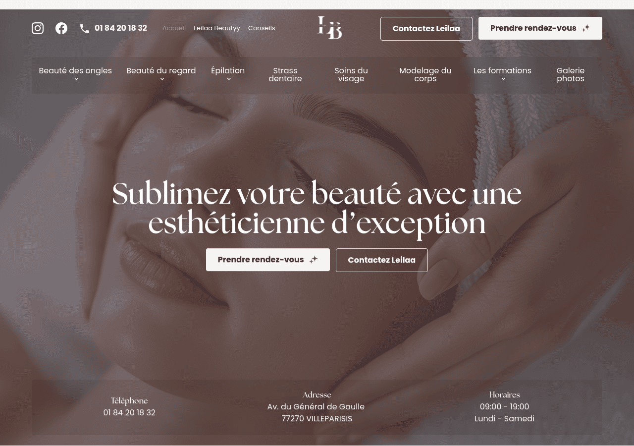 Screenshot of leilaa-beautyy.fr