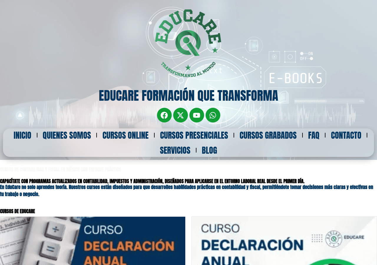 Screenshot of edu-care.com.mx