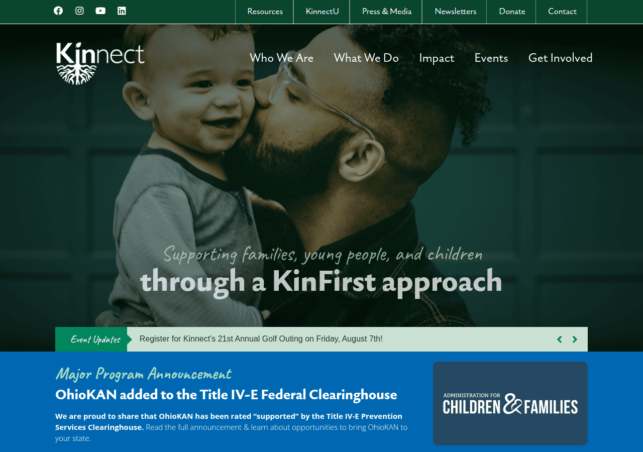 Screenshot of kinnect.org
