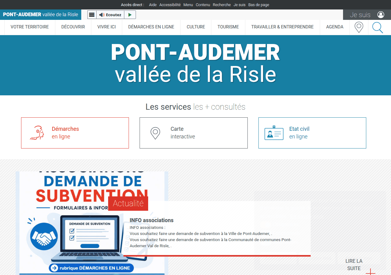 Screenshot of ville-pont-audemer.fr