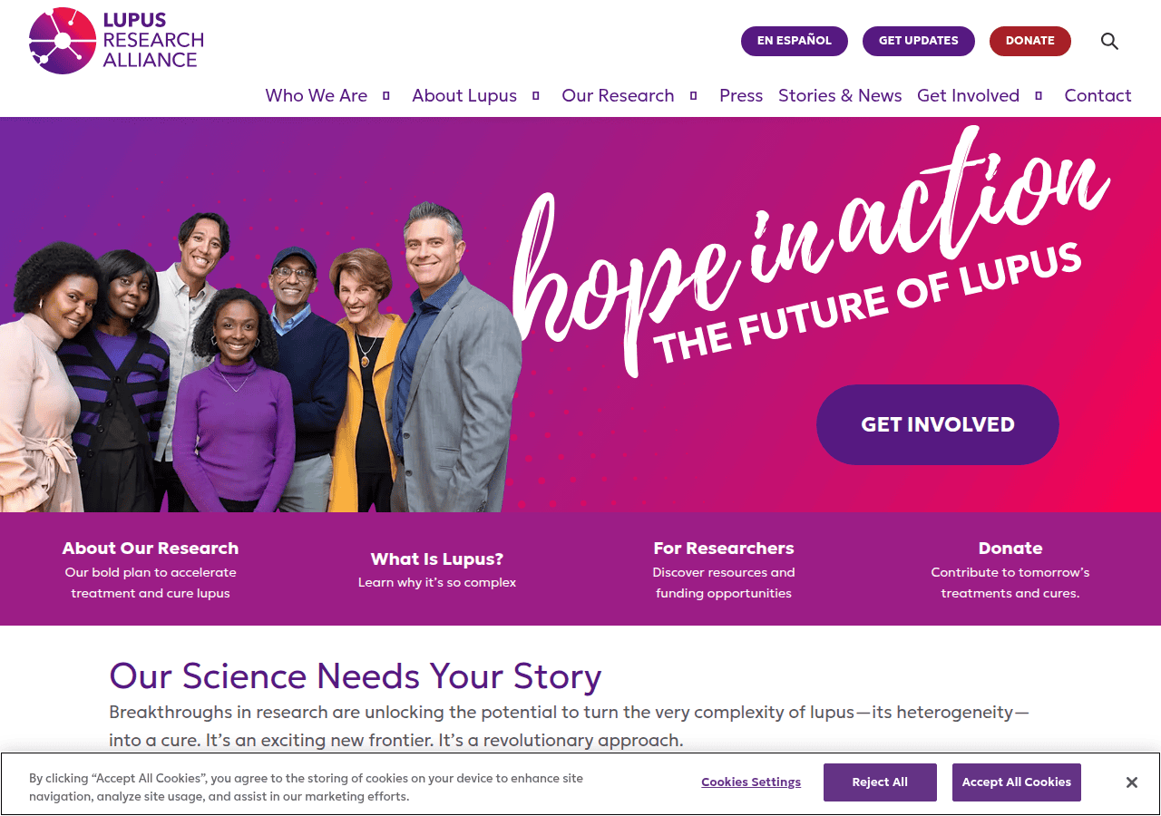 Screenshot of lupusresearch.org
