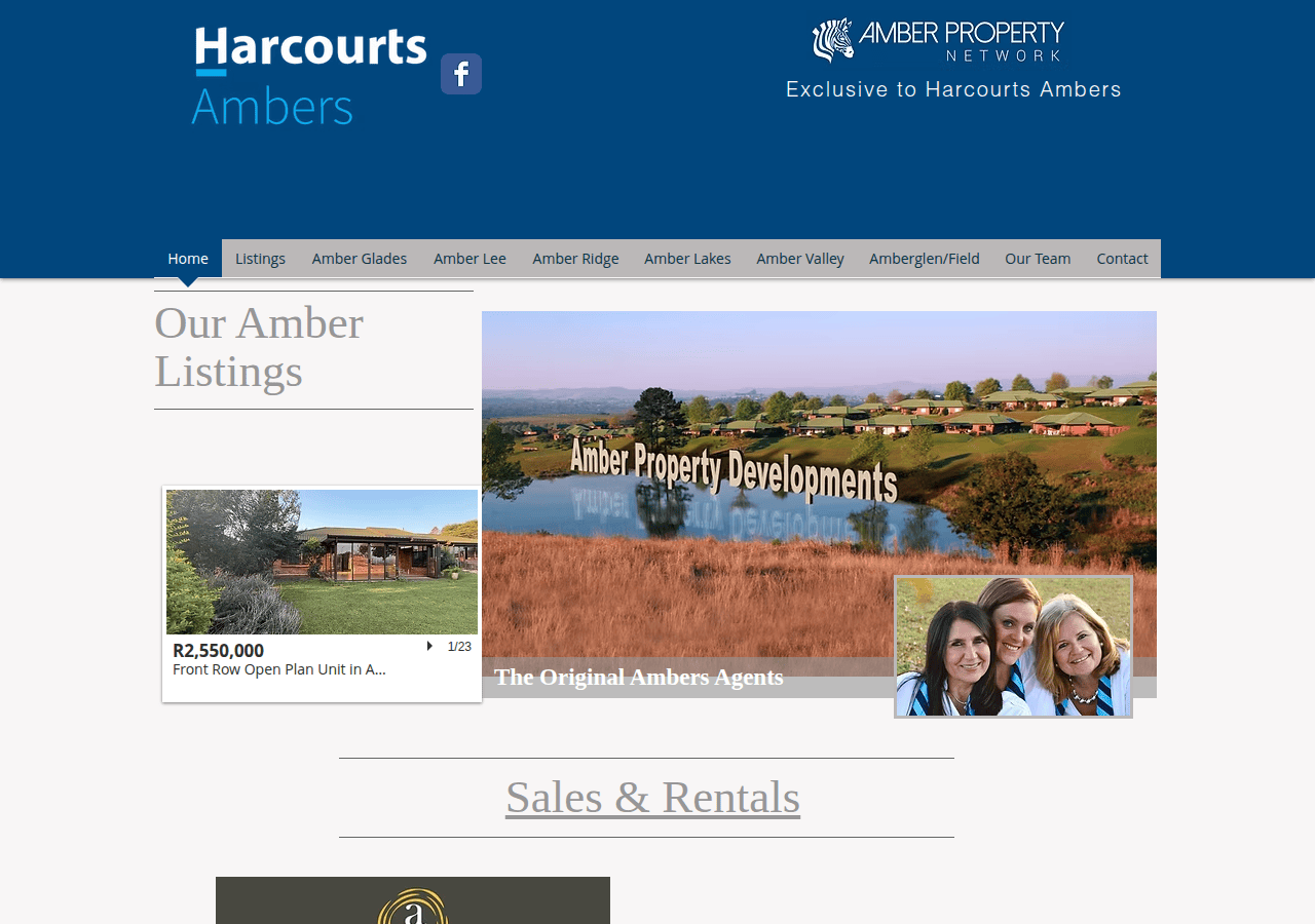 Screenshot of amberproperty.co.za