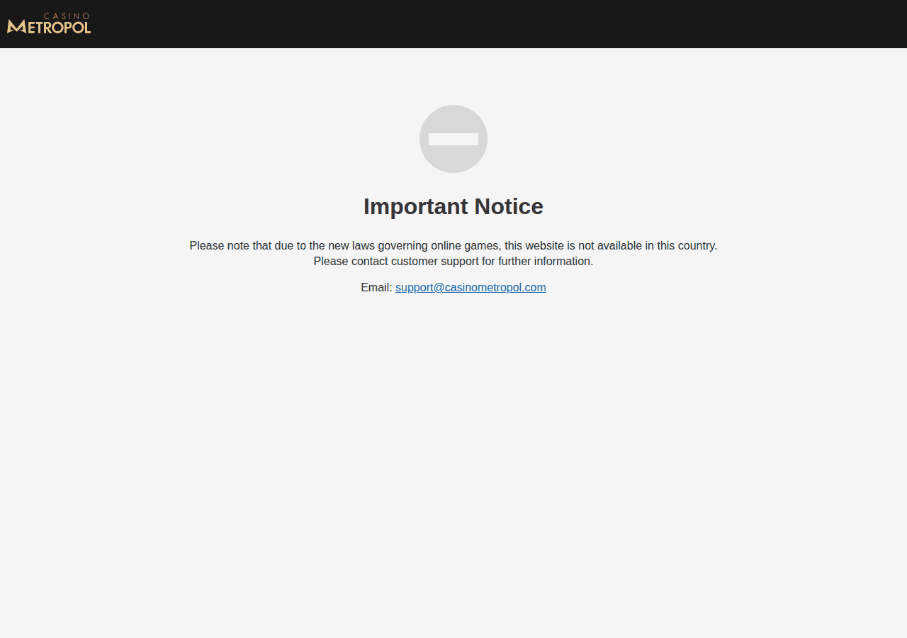 Screenshot of casinometropol1008.com