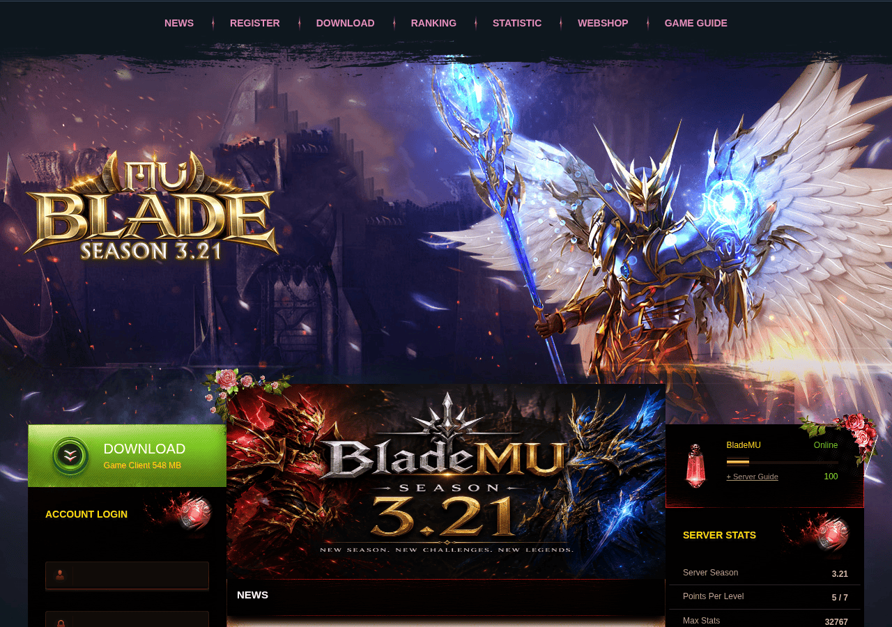Screenshot of blademu.net