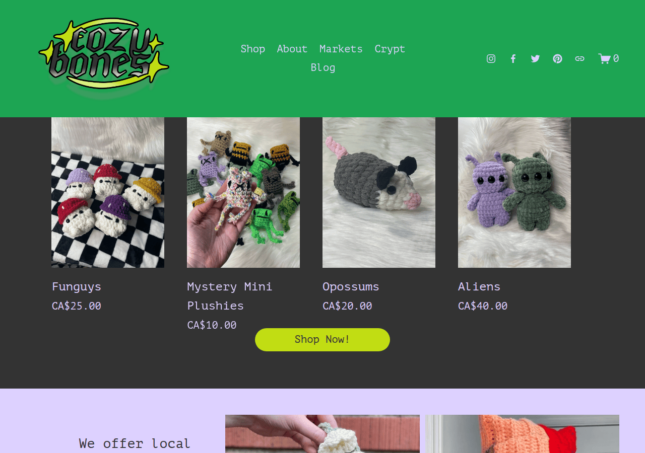 Screenshot of cozybones.com