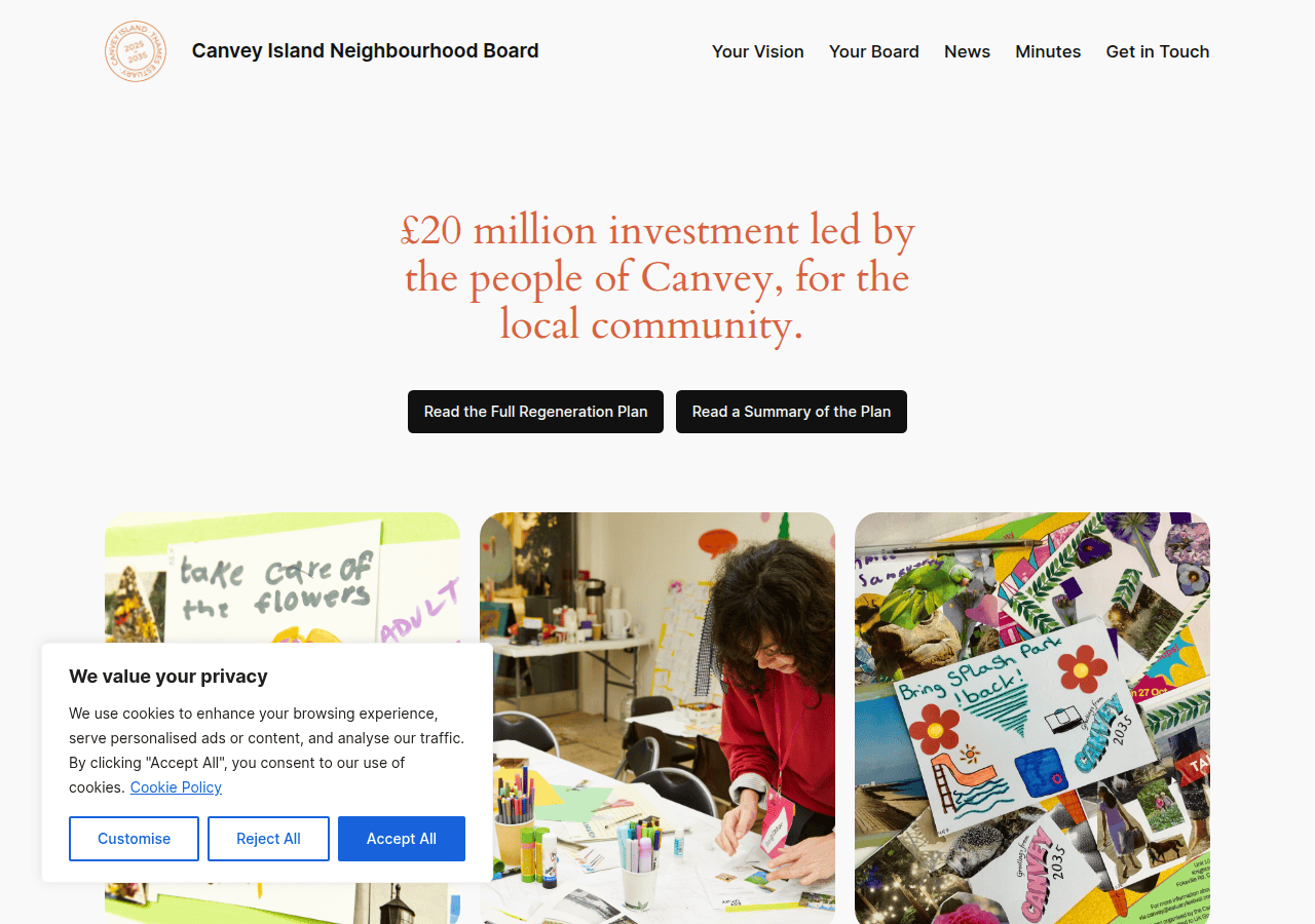 Screenshot of canveyislandprideinplace.co.uk