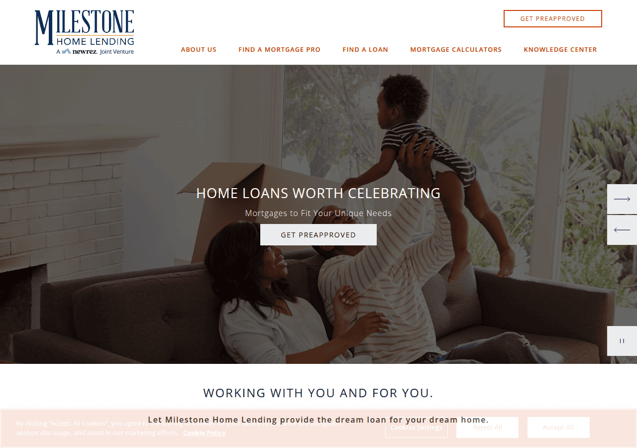Screenshot of milestonehl.com
