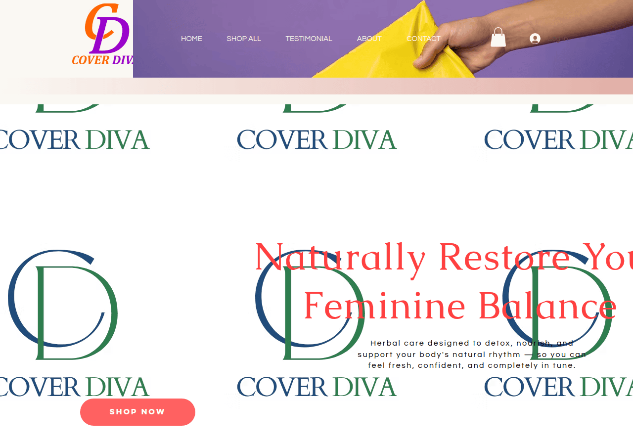 Screenshot of coverdiva.com