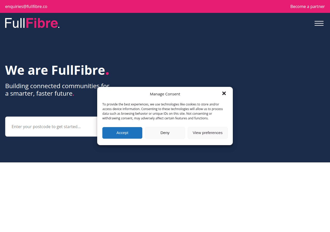 Screenshot of fullfibre.co
