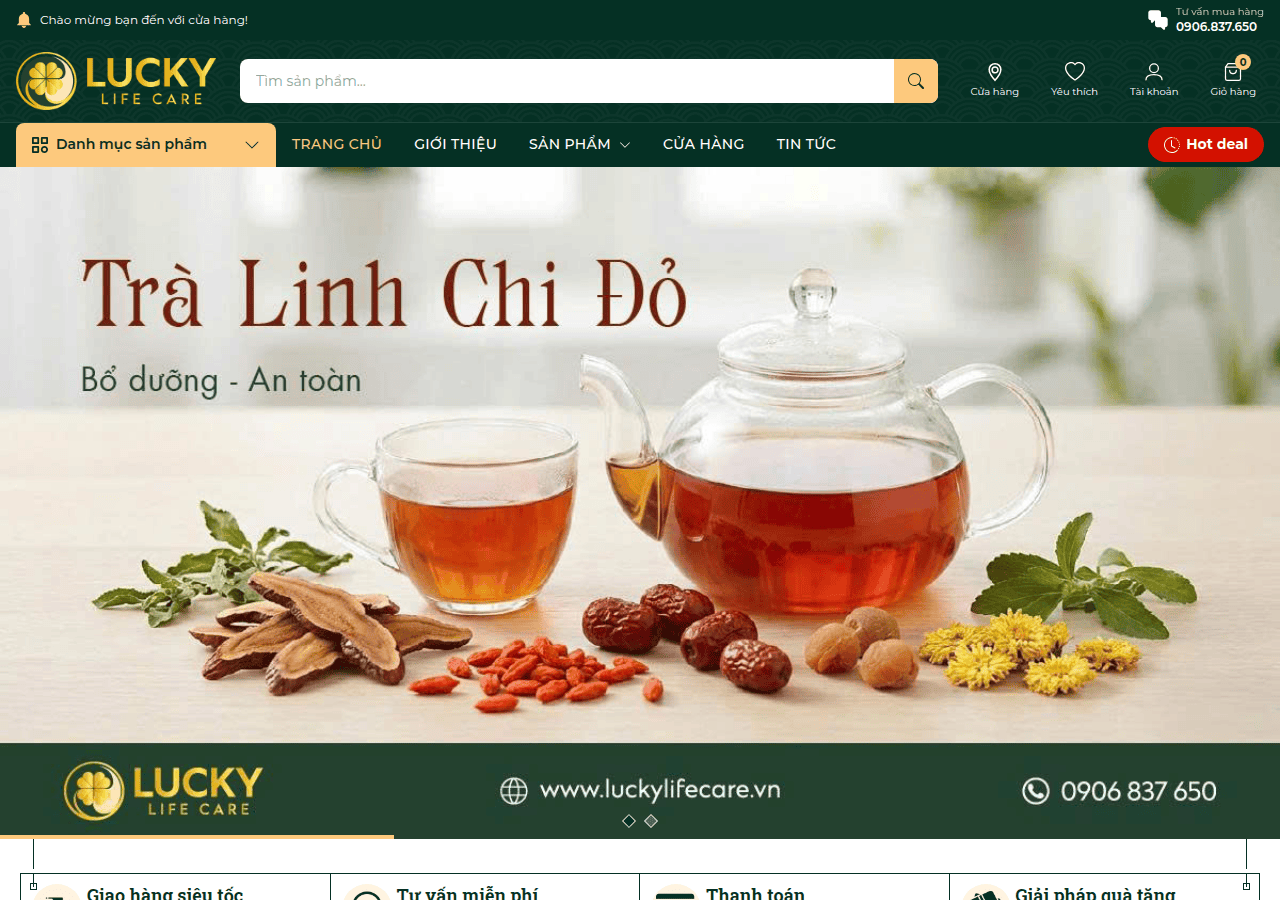 Screenshot of luckylifecare.vn