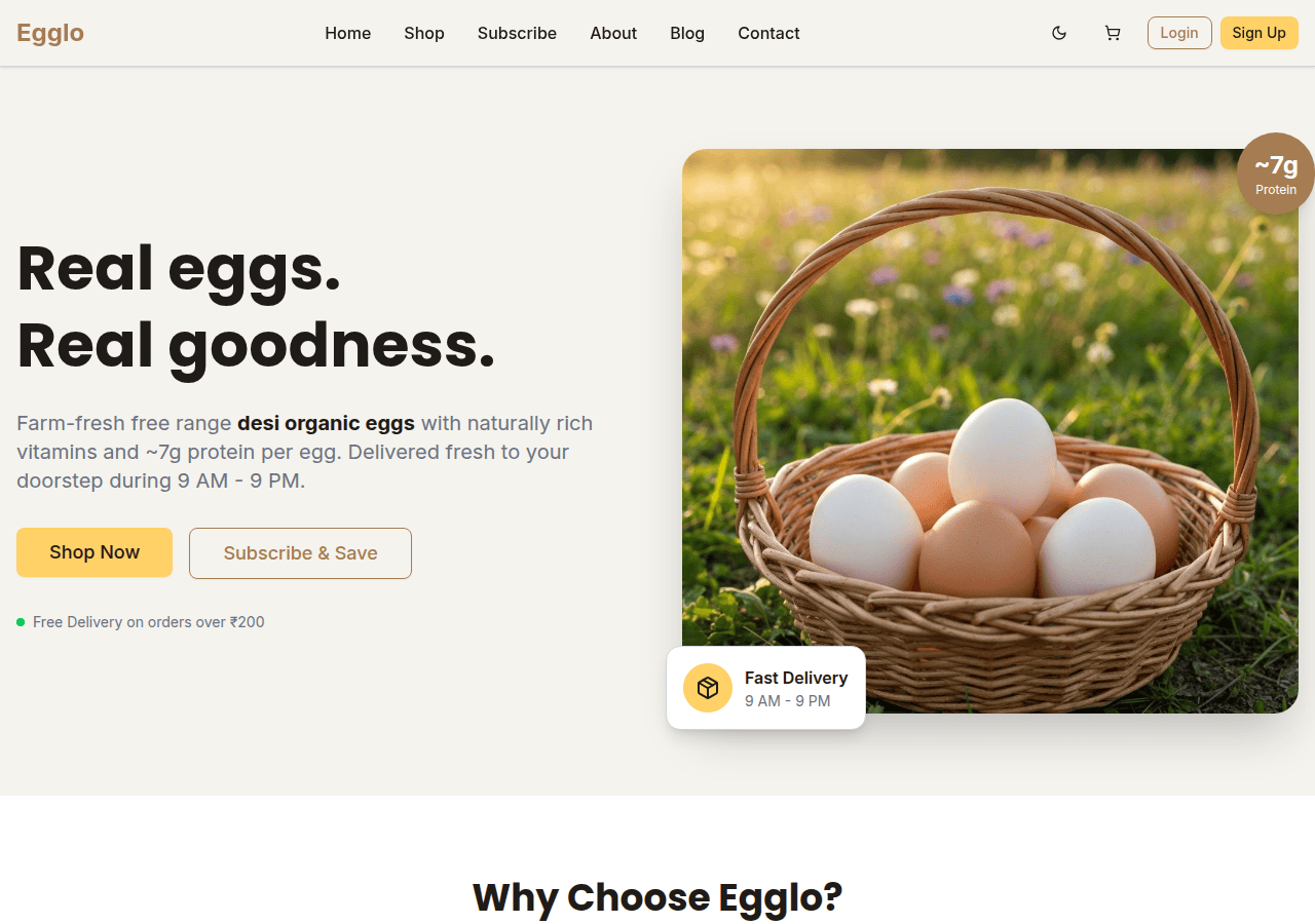 Screenshot of egglo.in