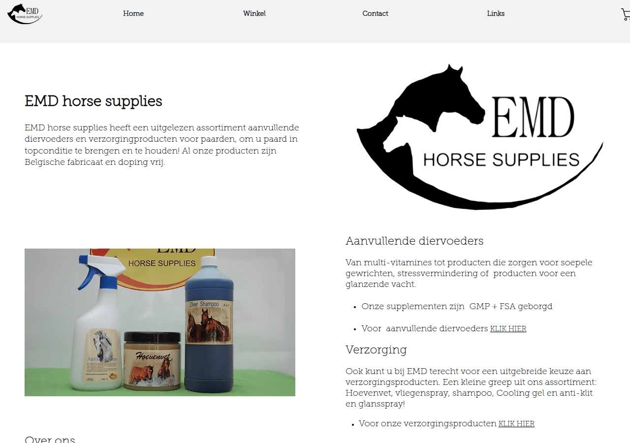 Screenshot of emdhorsesupplies.be