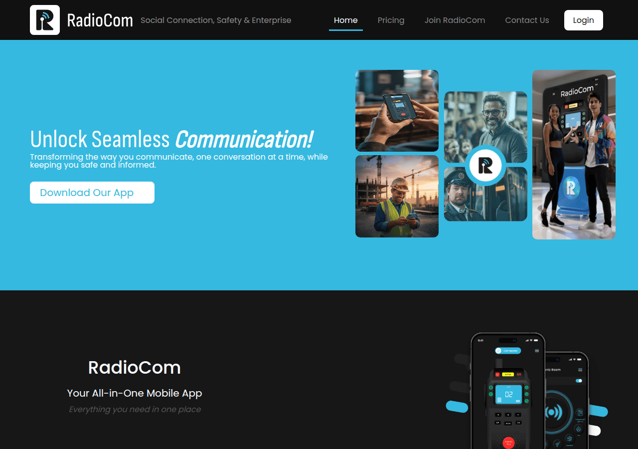 Screenshot of radiocomapp.com