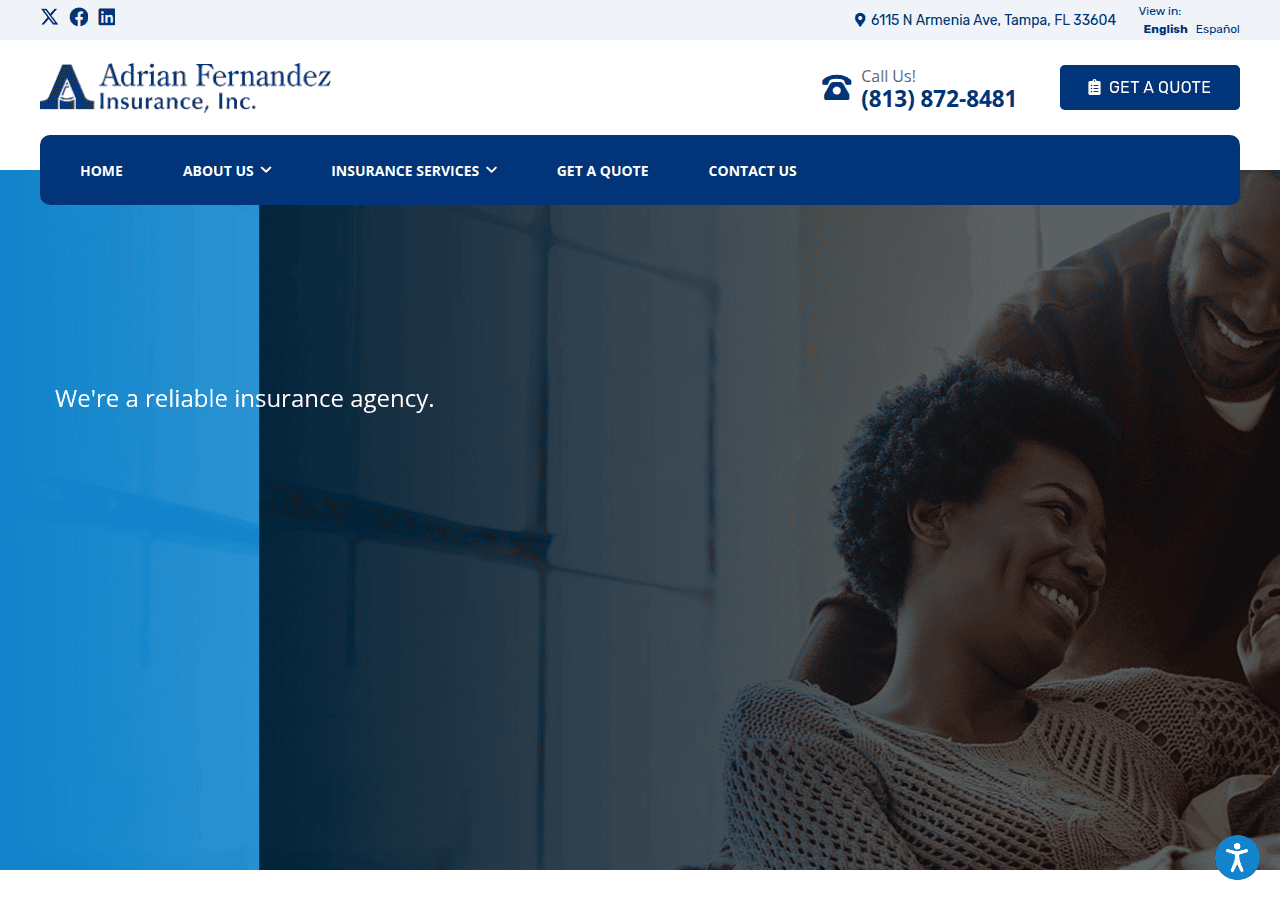 Screenshot of adrianfernandezins.com