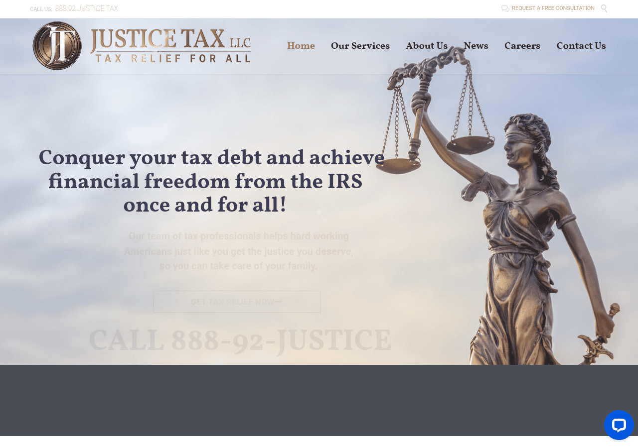Screenshot of justice.tax