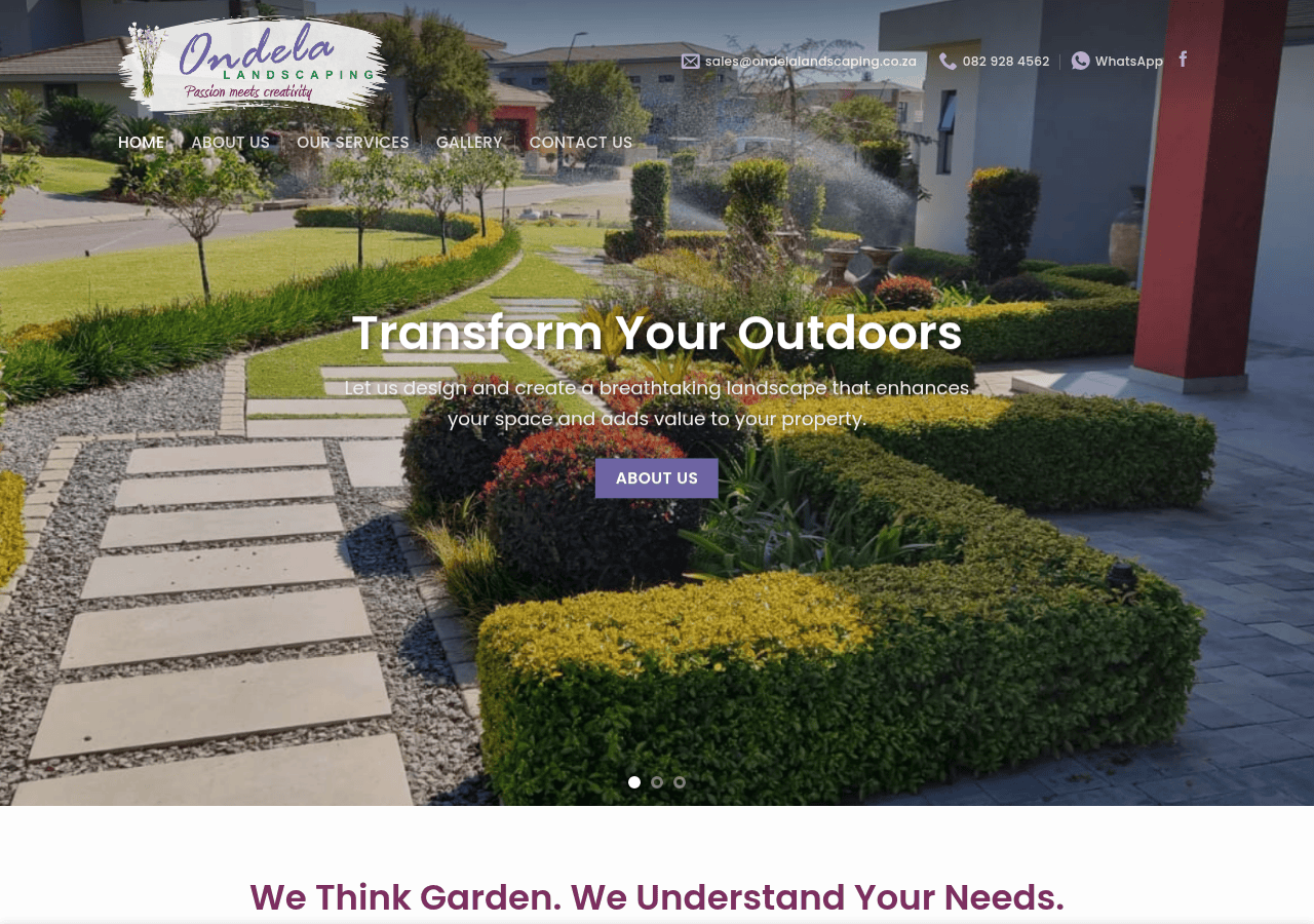 Screenshot of ondelalandscaping.co.za
