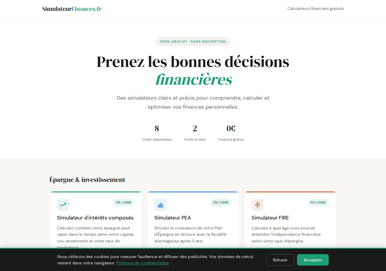 Screenshot of simulateur-finances.fr