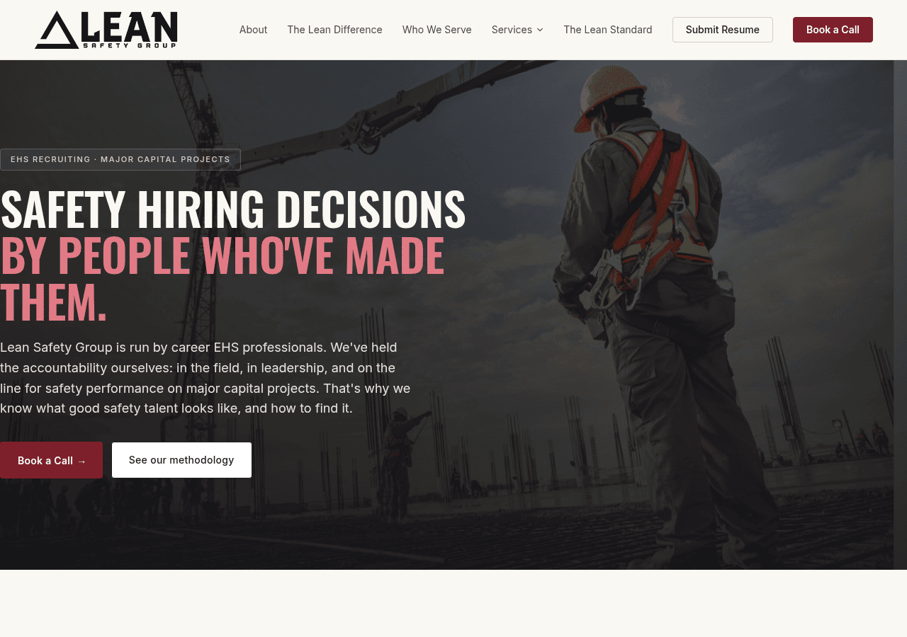 Screenshot of leansafetygroup.com