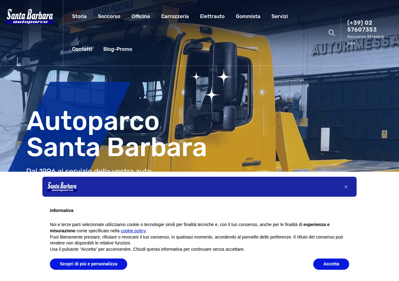 Screenshot of autoparcosantabarbara.it
