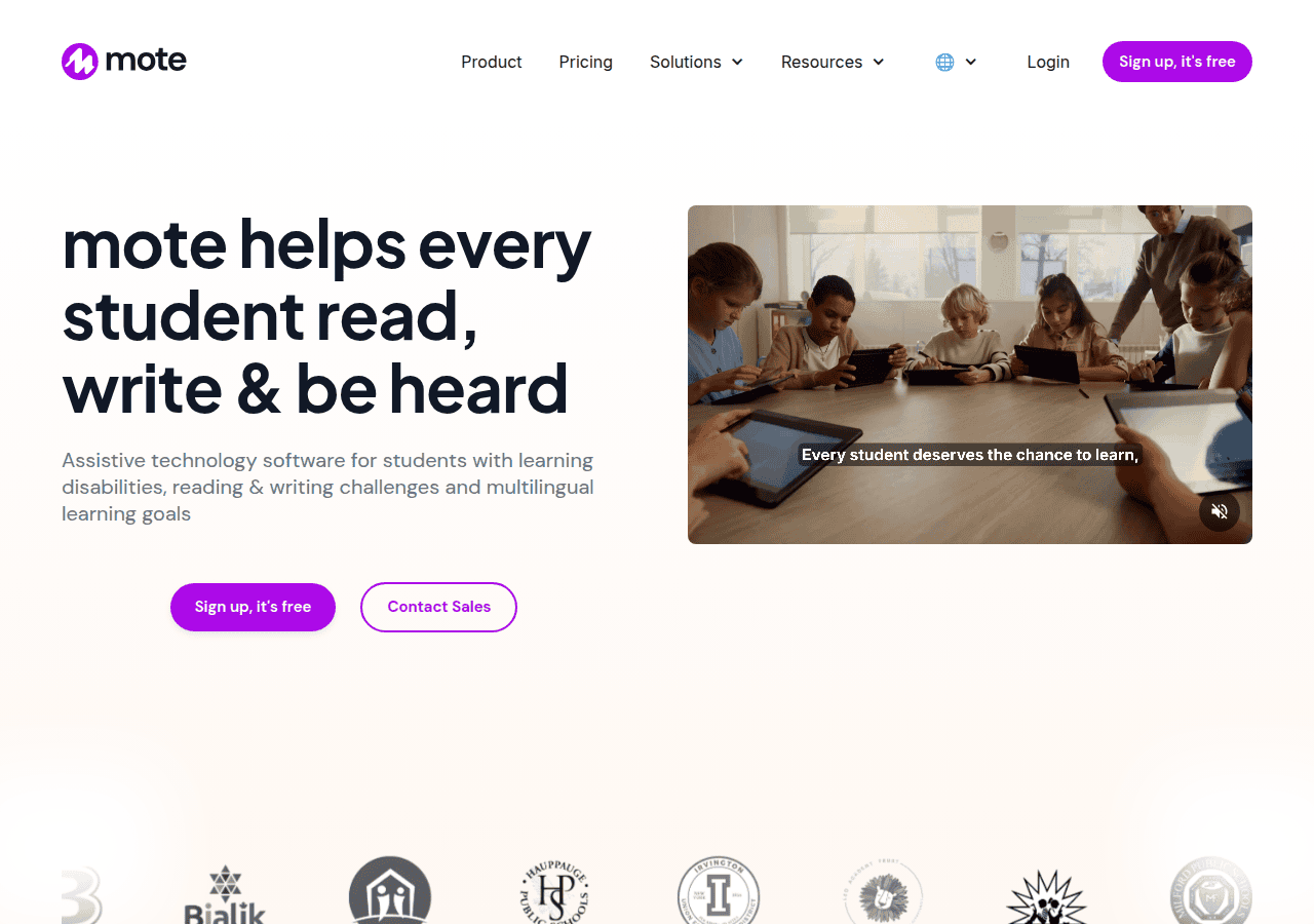 Screenshot of mote.com
