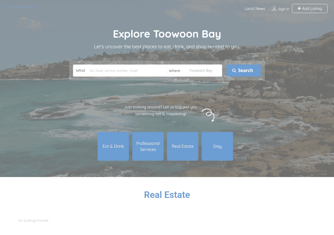 Screenshot of toowoonbay.com
