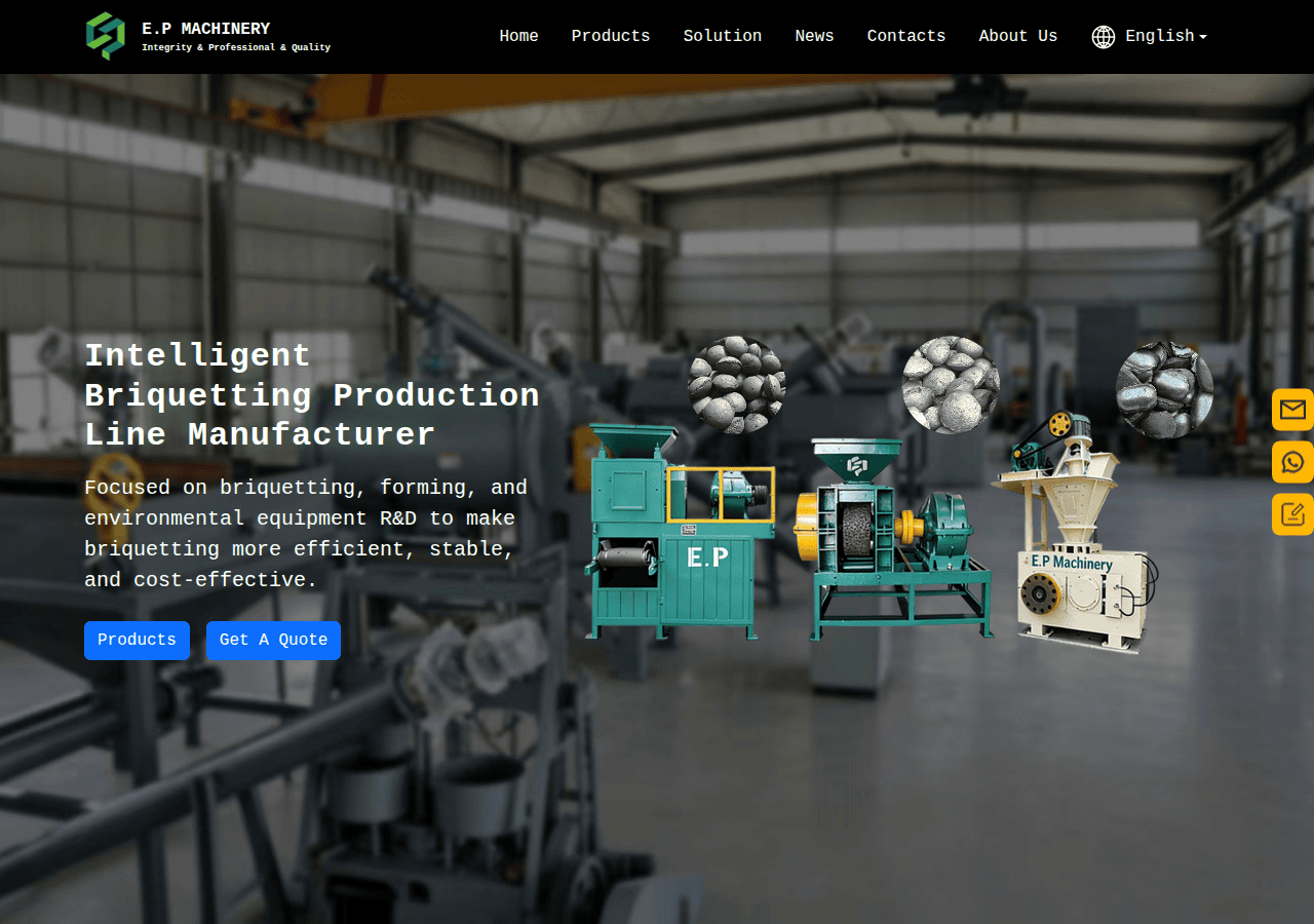 Screenshot of briquettingtech.com