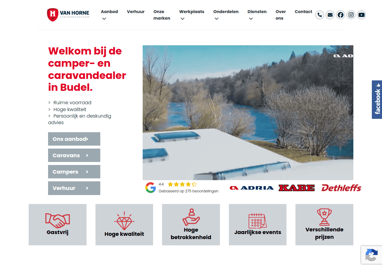 Screenshot of kampeercentrumbudel.nl