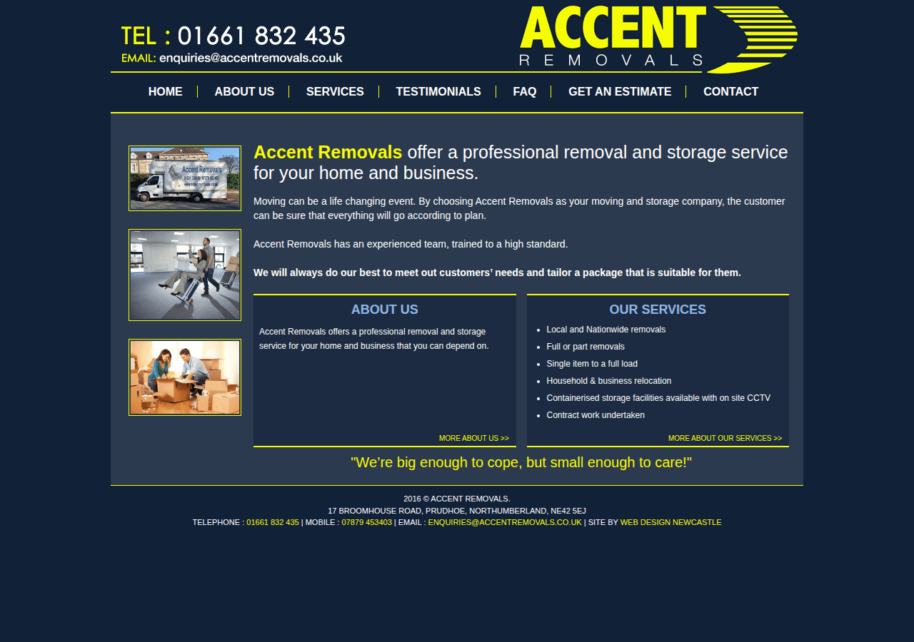 Screenshot of accentremovals.co.uk