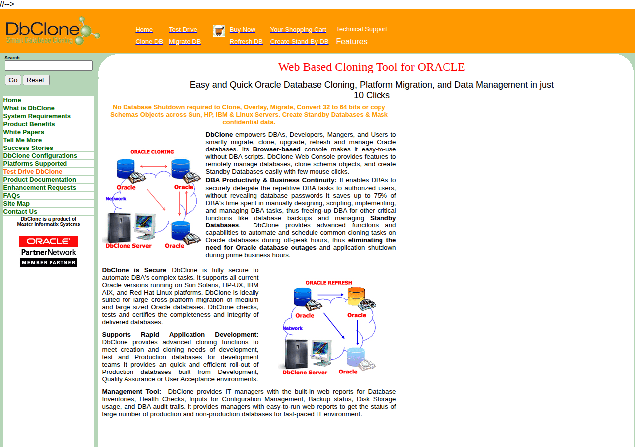 Screenshot of dbclone.com