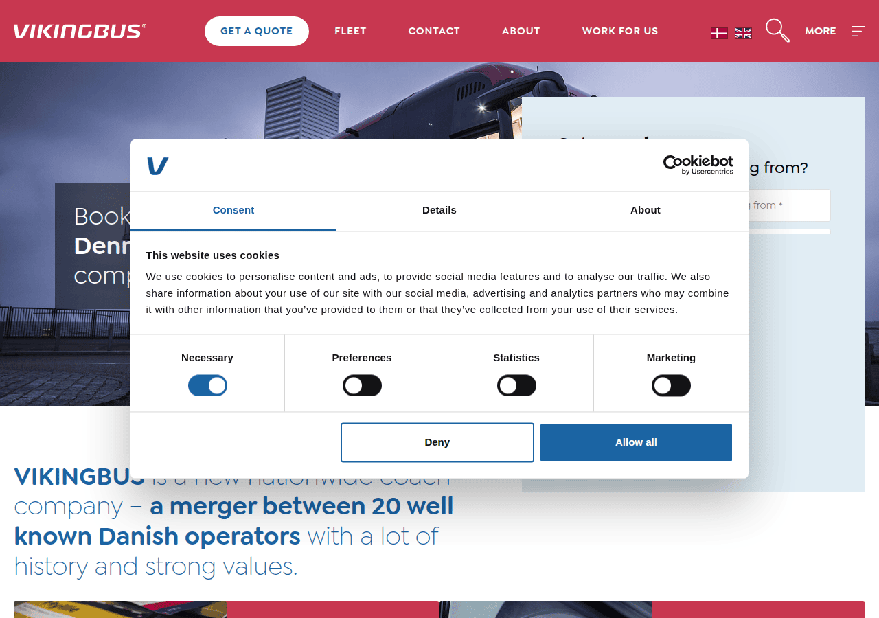 Screenshot of vikingbus.com
