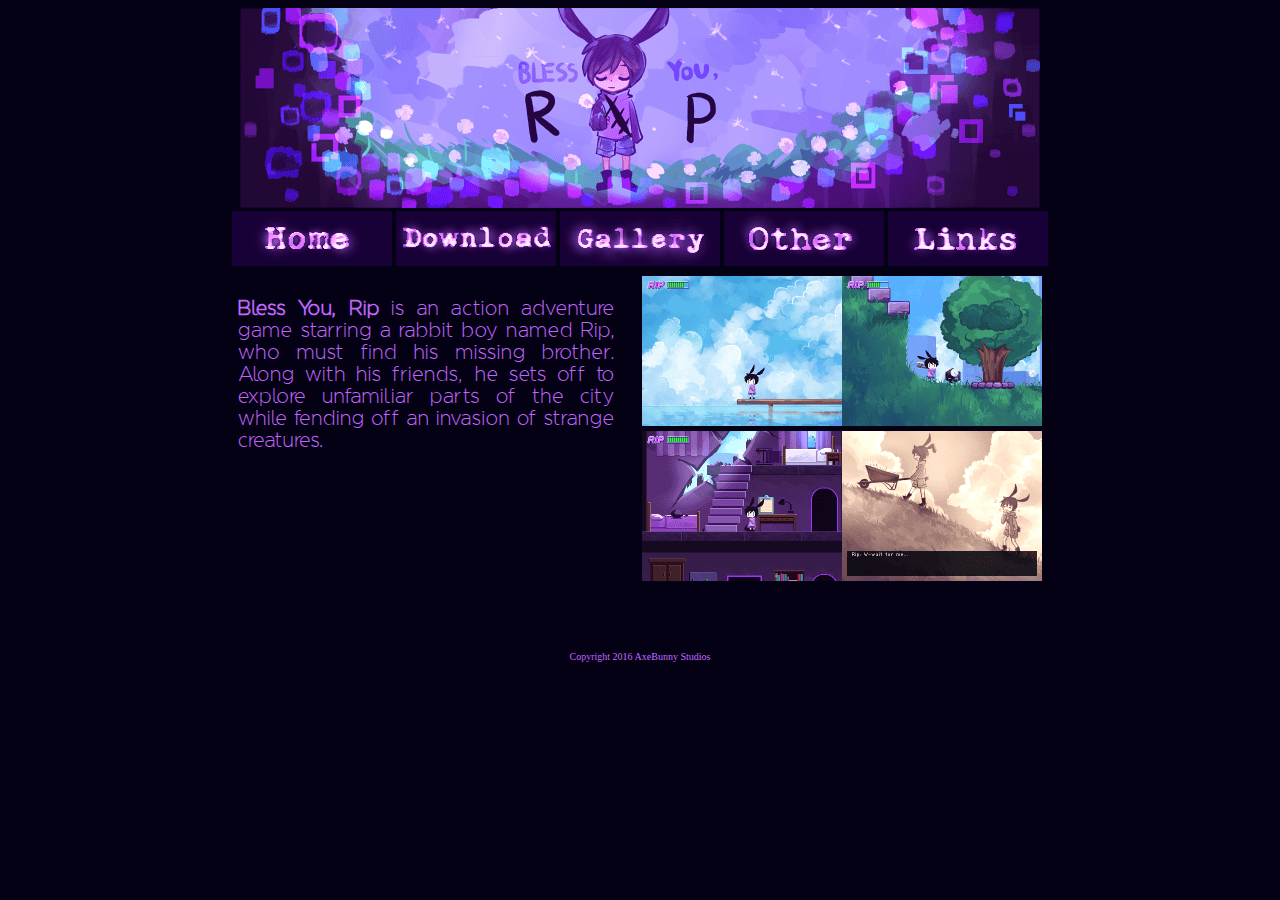 Screenshot of axebunny.com