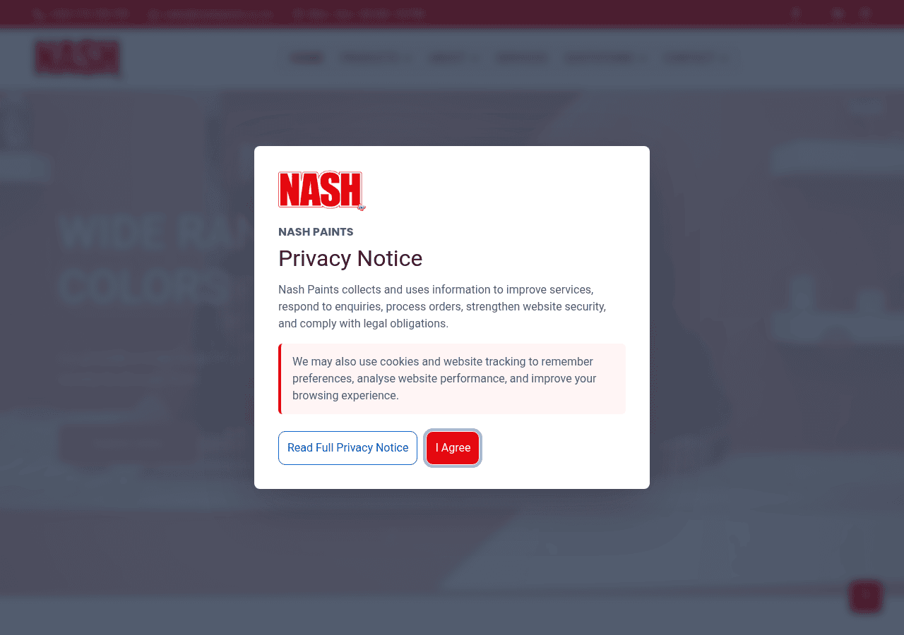 Screenshot of nashpaints.co.zw