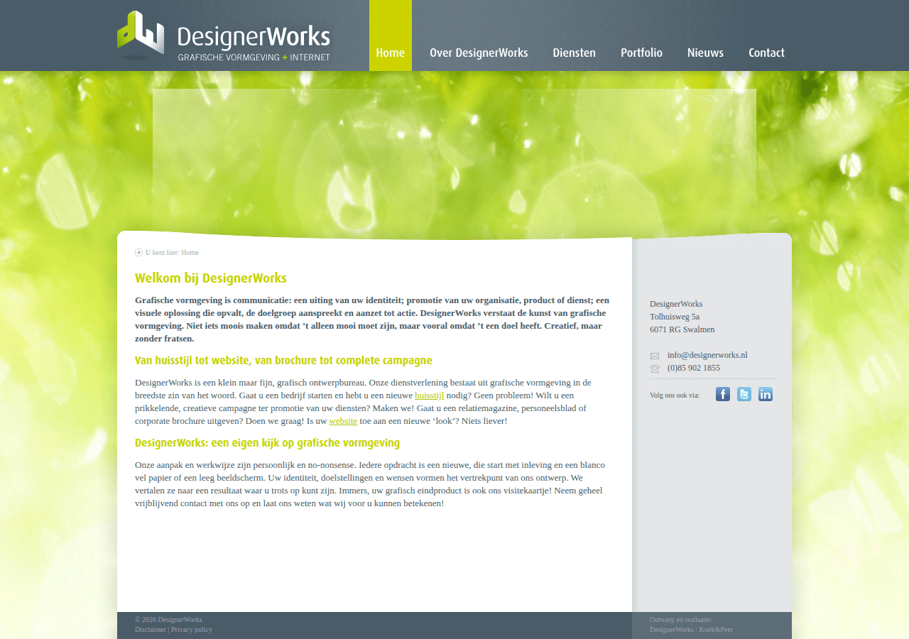 Screenshot of designerworks.nl