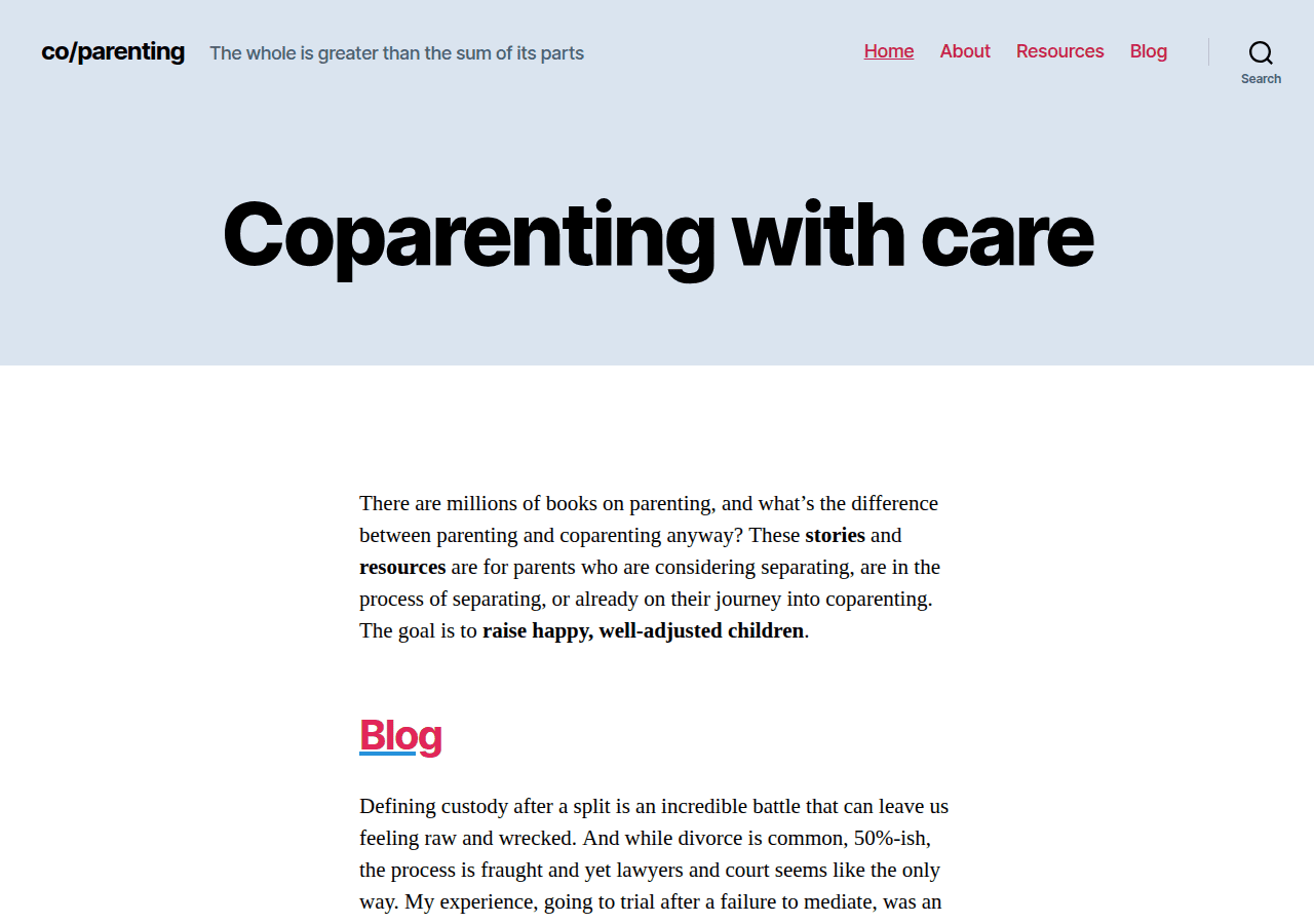 Screenshot of coparentingtoolkit.com