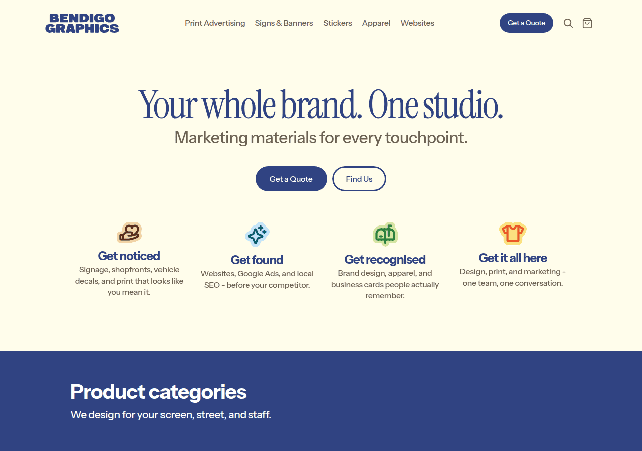 Screenshot of bendigographics.com