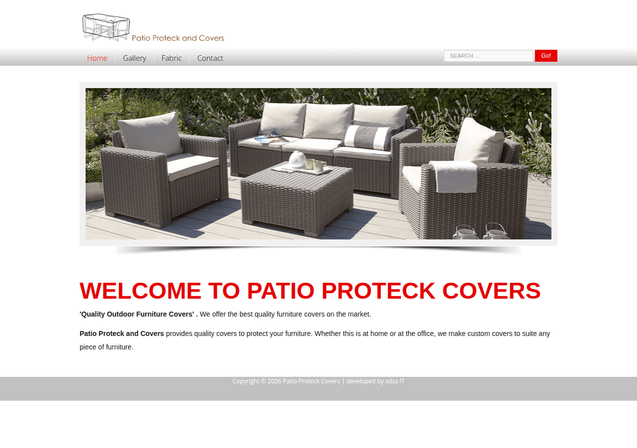 Screenshot of patioproteckcovers.co.za