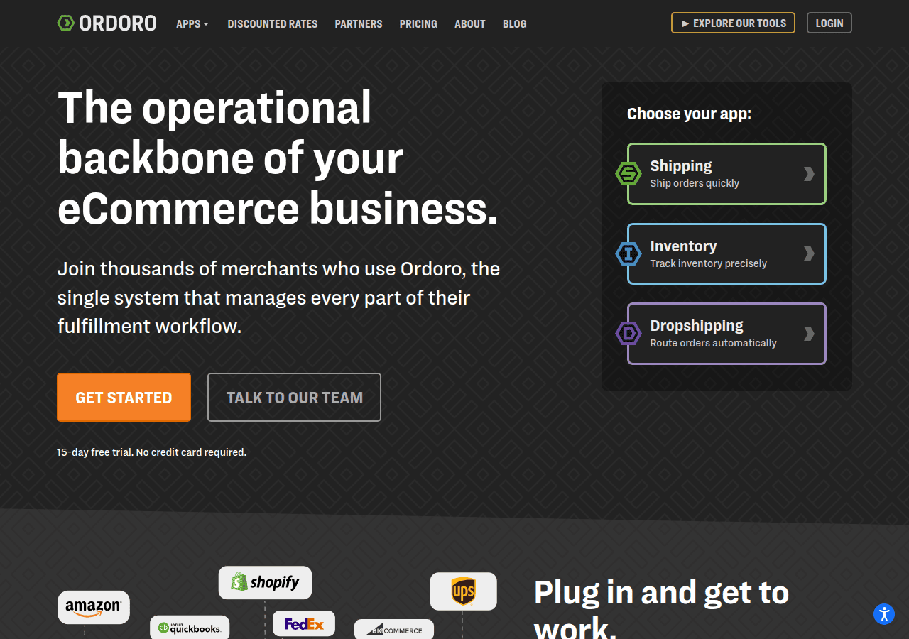 Screenshot of ordoro.com