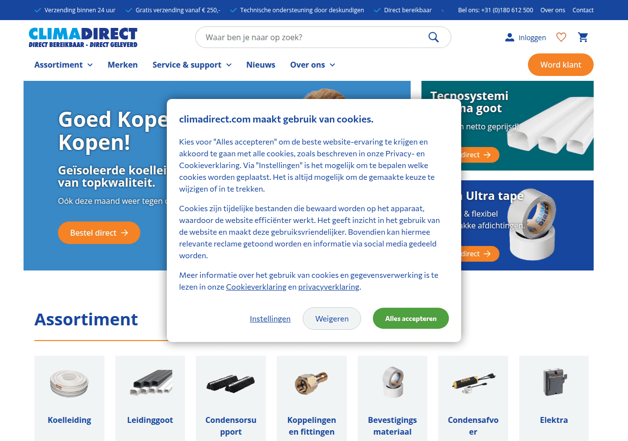 Screenshot of climadirect.com