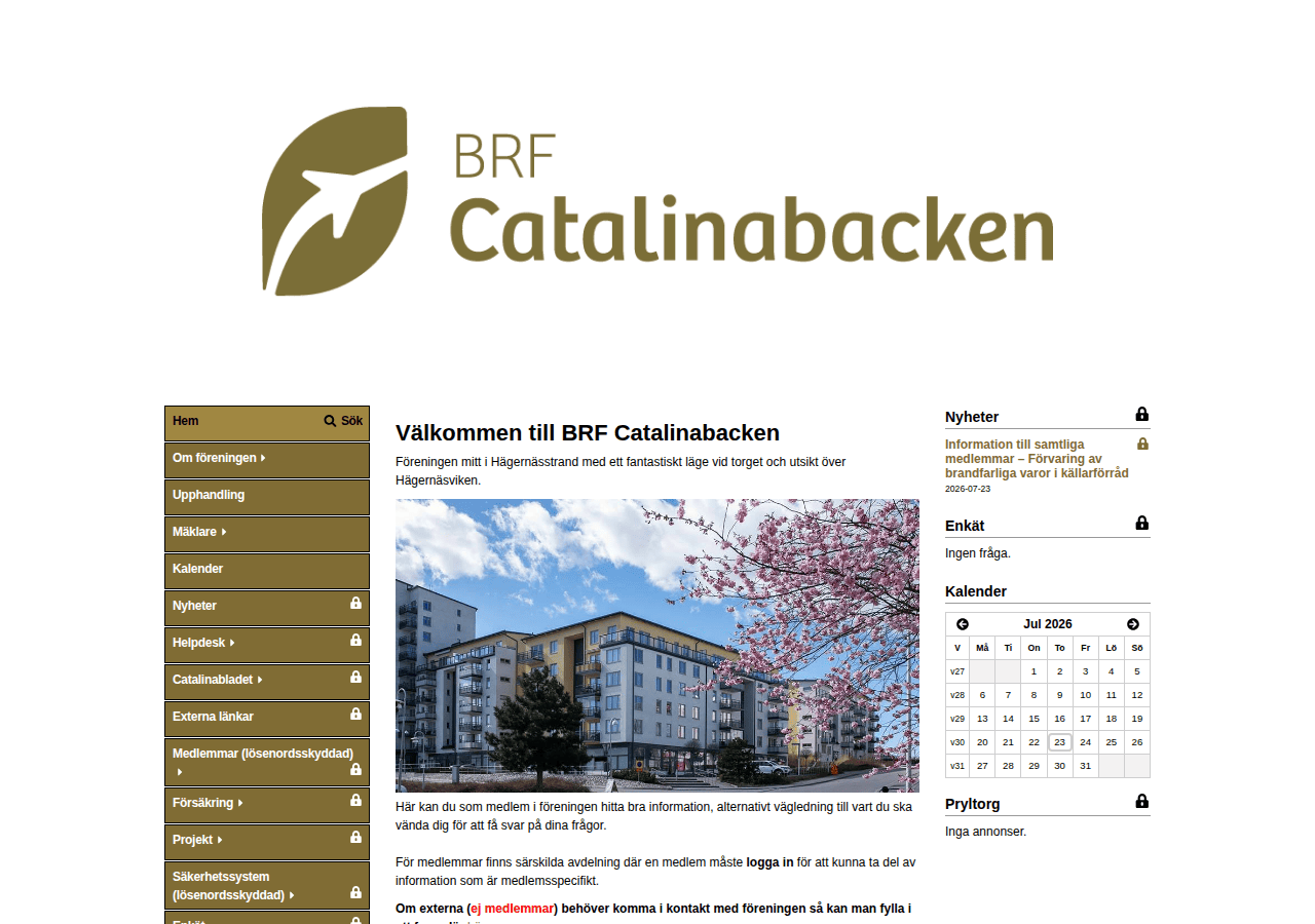 Screenshot of brfcatalinabacken.se