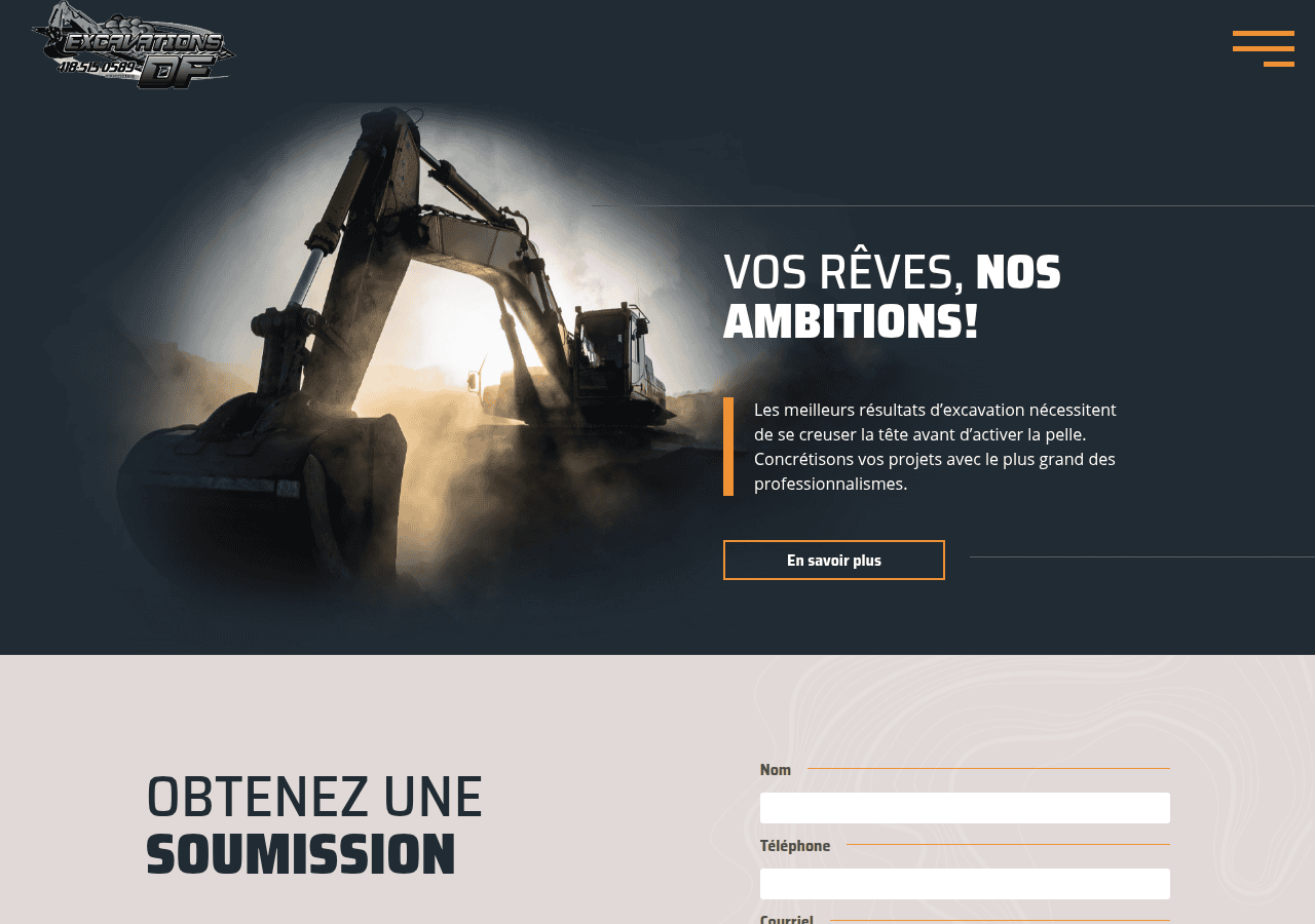 Screenshot of excavationdf.ca
