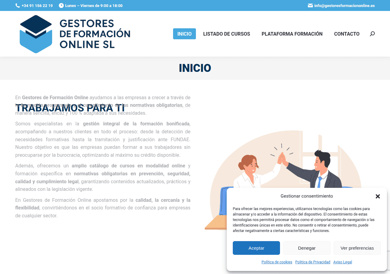 Screenshot of gestoresformaciononline.es