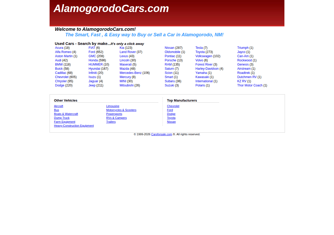 Screenshot of alamogorodocars.com