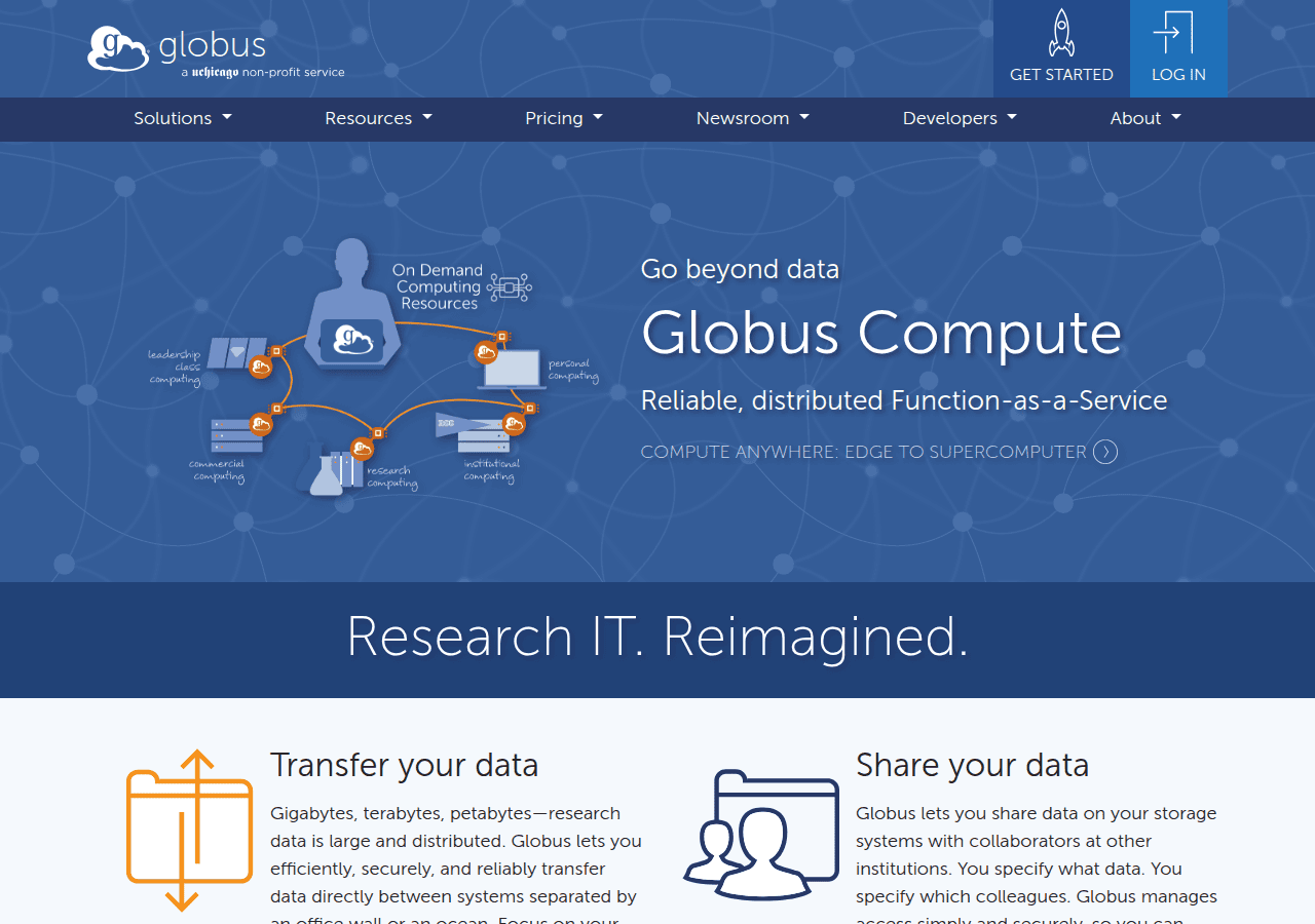 Screenshot of globus.org